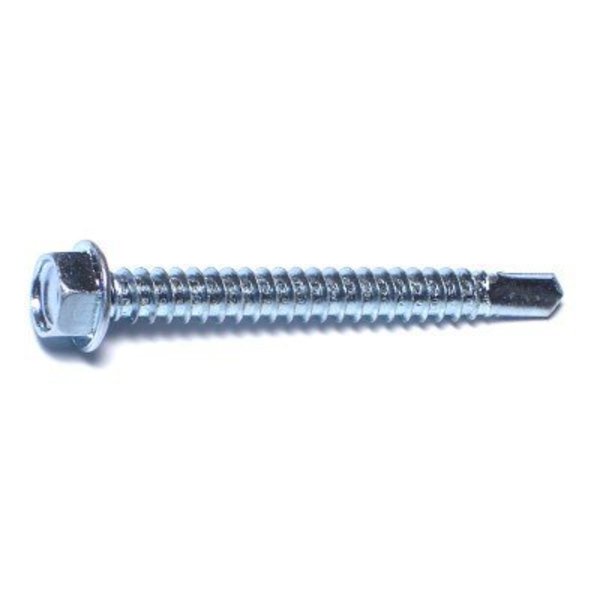Buildright Self-Drilling Screw, #12 x 2 in, Zinc Plated Steel Hex Head Hex Drive, 61 PK 09785